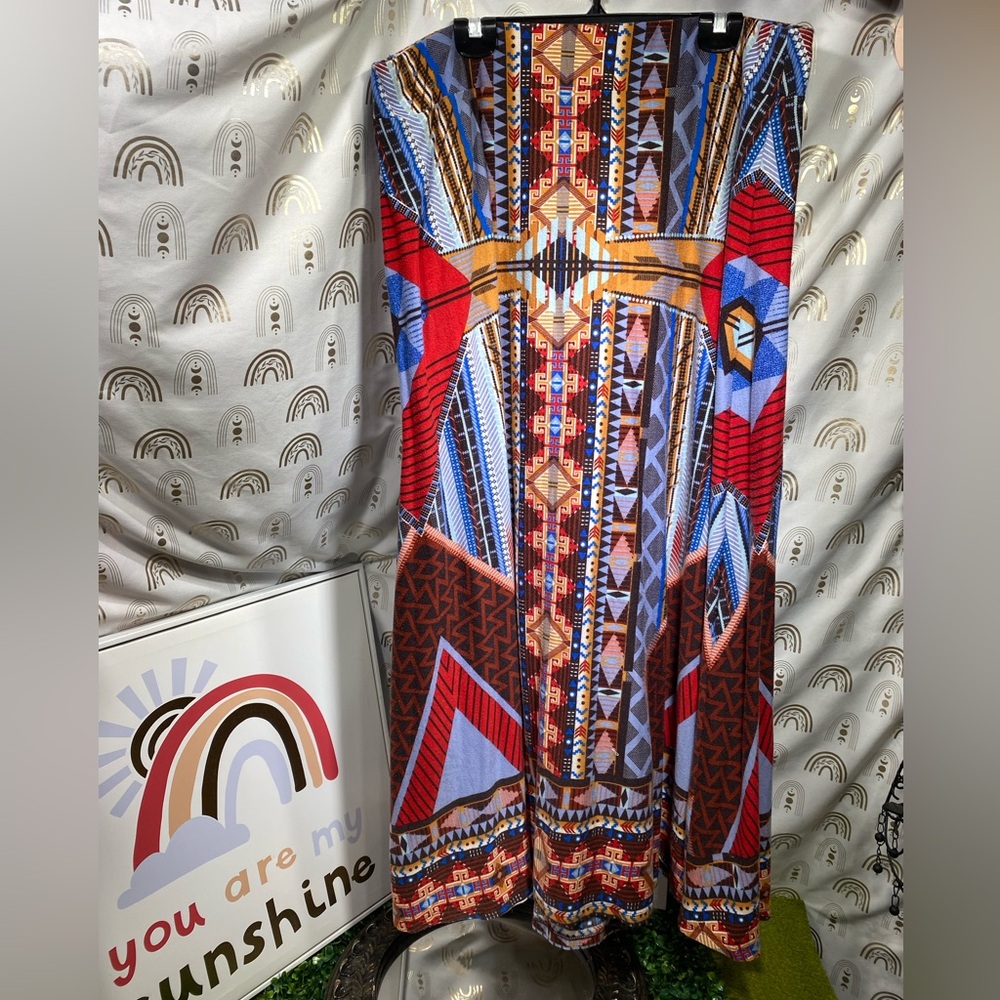 Cato Colorful Geometric Midi Dress